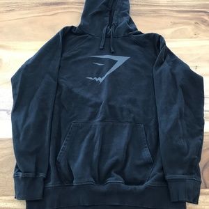 Gymshark Mens Large Black Logo Pullover Hoodie